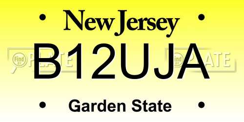 B12UJA New Jersey License Plate