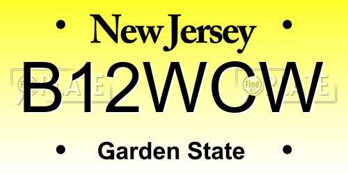 B12WCW New Jersey License Plate