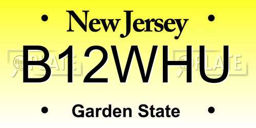 B12WHU New Jersey License Plate