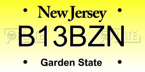 B13BZN New Jersey License Plate