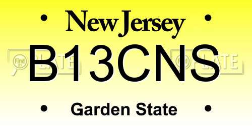 B13CNS New Jersey License Plate