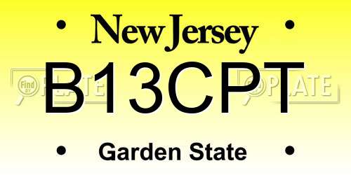B13CPT New Jersey License Plate