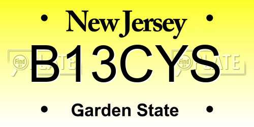 B13CYS New Jersey License Plate