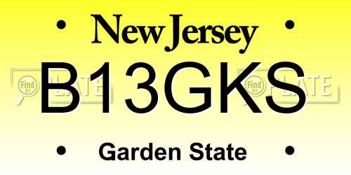 B13GKS New Jersey License Plate