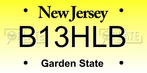 B13HLB New Jersey License Plate
