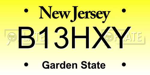 B13HXY New Jersey License Plate
