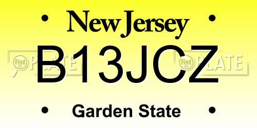 B13JCZ New Jersey License Plate