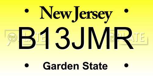 B13JMR New Jersey License Plate