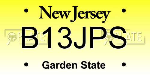 B13JPS New Jersey License Plate