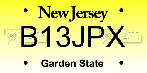 B13JPX New Jersey License Plate