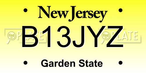 B13JYZ New Jersey License Plate