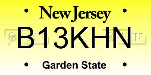B13KHN New Jersey License Plate