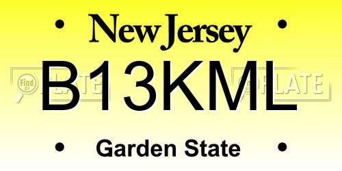 B13KML New Jersey License Plate