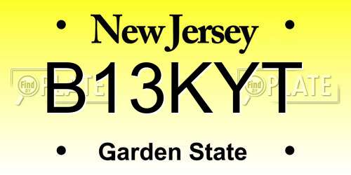 B13KYT New Jersey License Plate