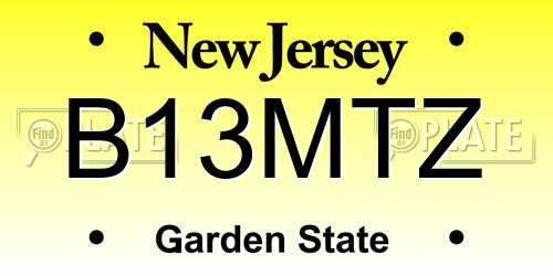 B13MTZ New Jersey License Plate