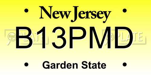 B13PMD New Jersey License Plate