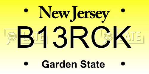 B13RCK New Jersey License Plate