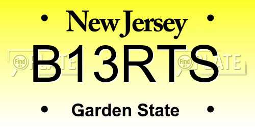 B13RTS New Jersey License Plate