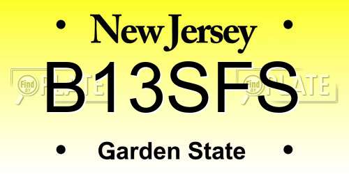 B13SFS New Jersey License Plate
