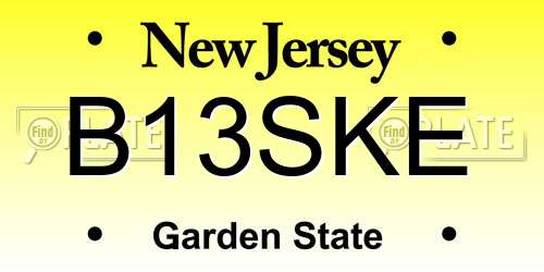 B13SKE New Jersey License Plate