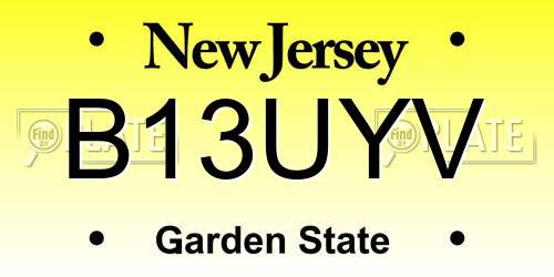 B13UYV New Jersey License Plate