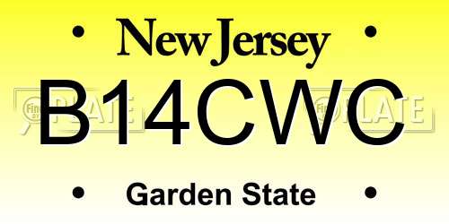 B14CWC New Jersey License Plate