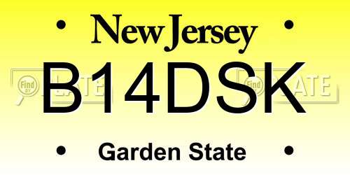 B14DSK New Jersey License Plate