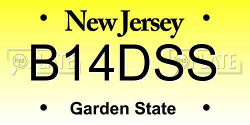 B14DSS New Jersey License Plate