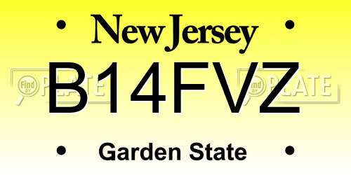 B14FVZ New Jersey License Plate