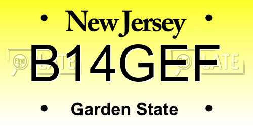 B14GEF New Jersey License Plate