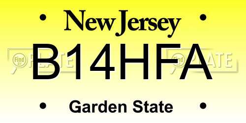 B14HFA New Jersey License Plate