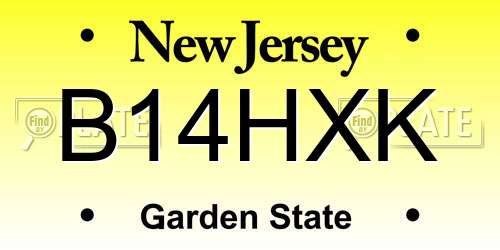B14HXK New Jersey License Plate