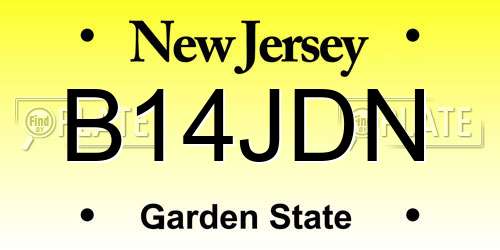 B14JDN New Jersey License Plate