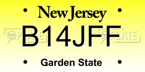 B14JFF New Jersey License Plate