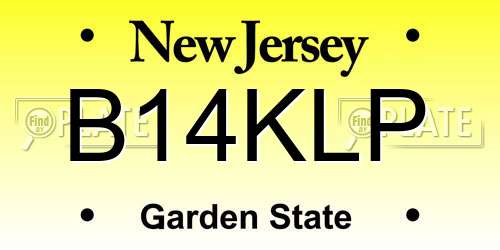 B14KLP New Jersey License Plate
