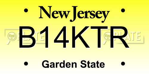 B14KTR New Jersey License Plate
