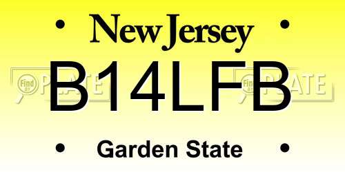 B14LFB New Jersey License Plate