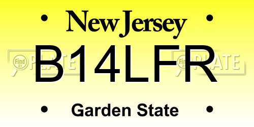 B14LFR New Jersey License Plate