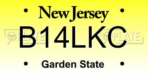 B14LKC New Jersey License Plate