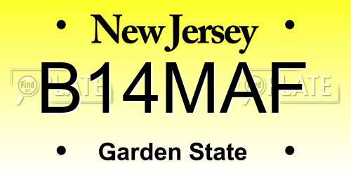 B14MAF New Jersey License Plate