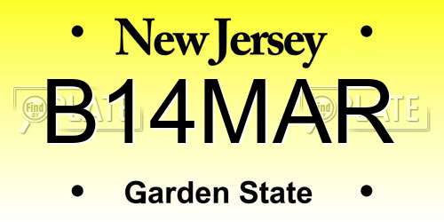 B14MAR New Jersey License Plate