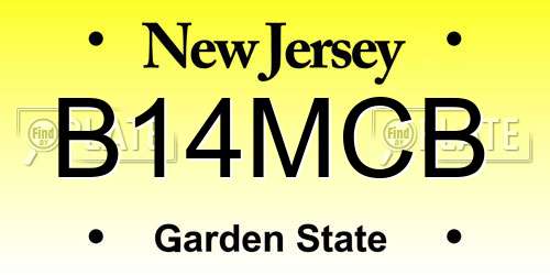 B14MCB New Jersey License Plate