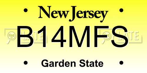 B14MFS New Jersey License Plate