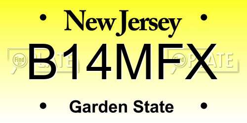 B14MFX New Jersey License Plate