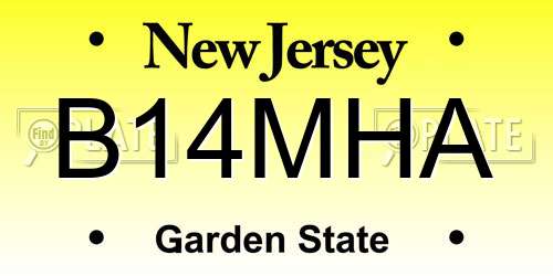 B14MHA New Jersey License Plate