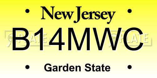 B14MWC New Jersey License Plate