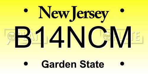 B14NCM New Jersey License Plate