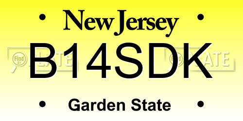 B14SDK New Jersey License Plate