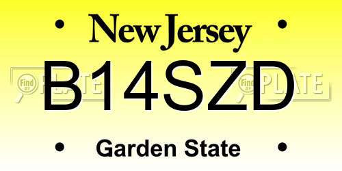 B14SZD New Jersey License Plate