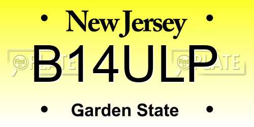 B14ULP New Jersey License Plate
